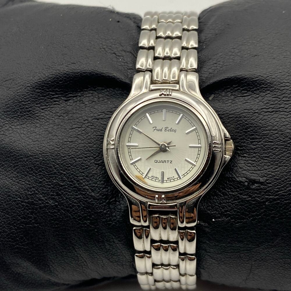 Elegant Fred Belay Ladies Silver Tone Stainless Steel Watch New Battery